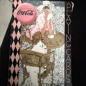 Vintage Bicycle Coca Cola Lady In White Hat Playing Cards